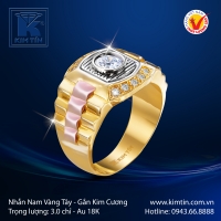 Nhẫn Kim Cương Vàng Màu 18K