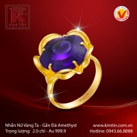 Nhẫn Nữ Vàng 24K Gắn Đá Amethyst