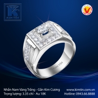 Nhẫn Kim Cương Vàng Trắng 18K