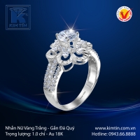 Nhẫn Nữ Vàng Trắng 18K