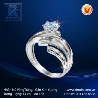 Nhẫn Kim Cương Vàng Trắng 18K