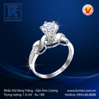 Nhẫn Kim Cương Vàng Trắng 18K