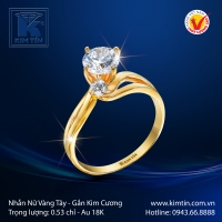 Nhẫn Kim Cương Vàng Màu 18K