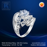 Nhẫn Kim Cương Vàng Trắng 18K