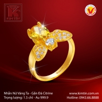 Nhẫn Nữ Vàng 24K Gắn Đá Citrine
