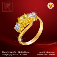Nhẫn Nữ Vàng 24K Gắn Đá Citrine