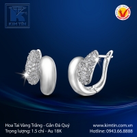 Hoa Tai Vàng Trắng 18K