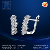 Hoa Tai Vàng Trắng 18K