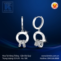 Hoa Tai Vàng Trắng 18K