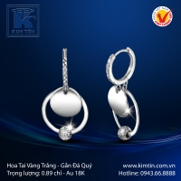 Hoa Tai Vàng Trắng 18K