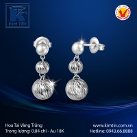 Hoa Tai Vàng Trắng 18K