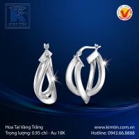 Hoa Tai Vàng Trắng 18K