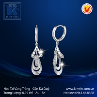 Hoa Tai Vàng Trắng 18K