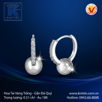 Hoa Tai Vàng Trắng 18K