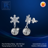 Hoa Tai Vàng Trắng 18K