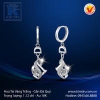 Hoa Tai Vàng Trắng 18K