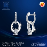 Hoa Tai Vàng Trắng 18K