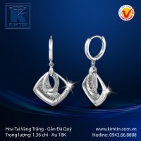 Hoa Tai Vàng Trắng 18K