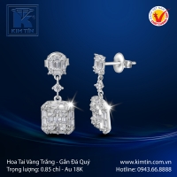 Hoa Tai Vàng Trắng 18K