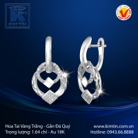 Hoa Tai Vàng Trắng 18K