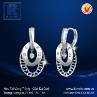 Hoa Tai Vàng Trắng 18K