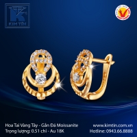 Hoa Tai Vàng Màu 18K