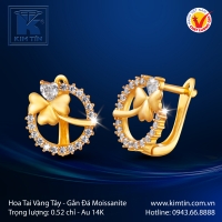 Hoa Tai Vàng Màu 14K