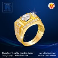 Nhẫn Nam Vàng Màu 18K