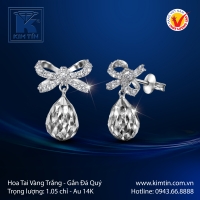 Hoa Tai Vàng Trắng 14K