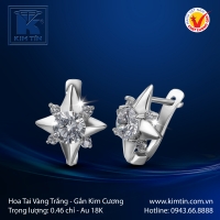 Hoa Tai Vàng Trắng 18K