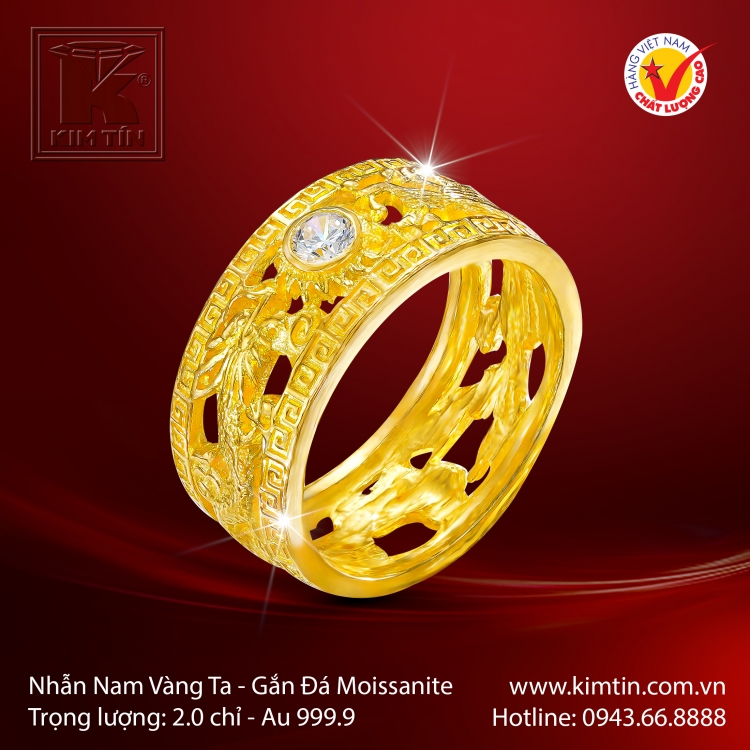 Nhẫn Nam Vàng 24K