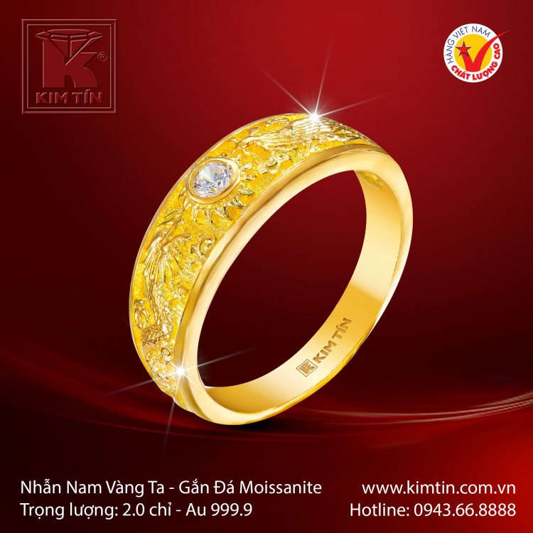Nhẫn Nam Vàng 24K