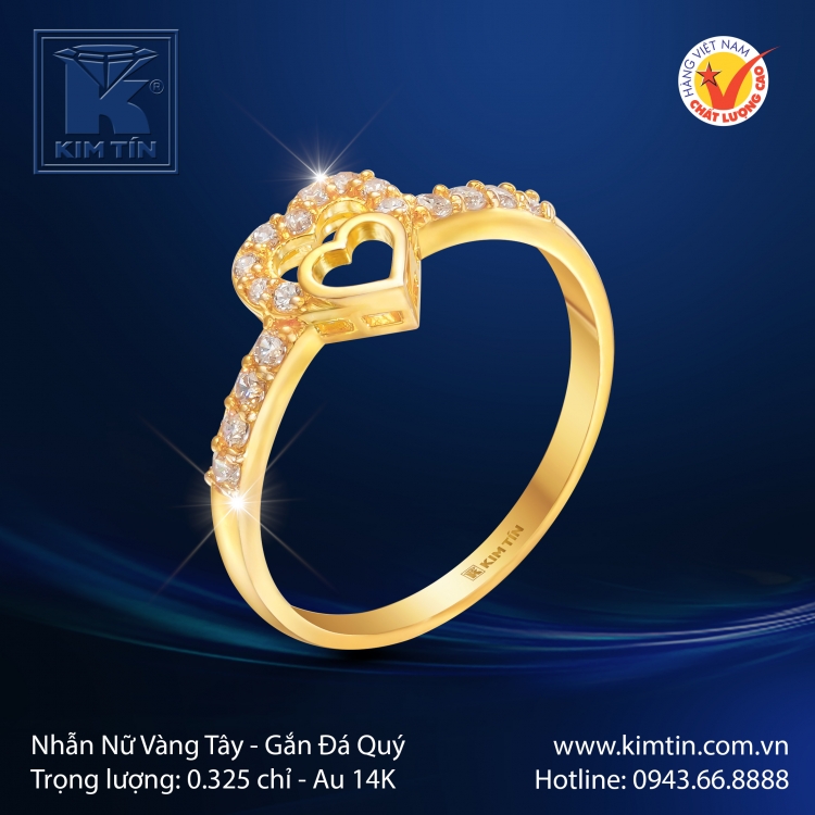 Nhẫn Nữ Vàng Màu 14K