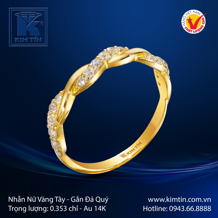 Nhẫn Nữ Vàng Màu 14K