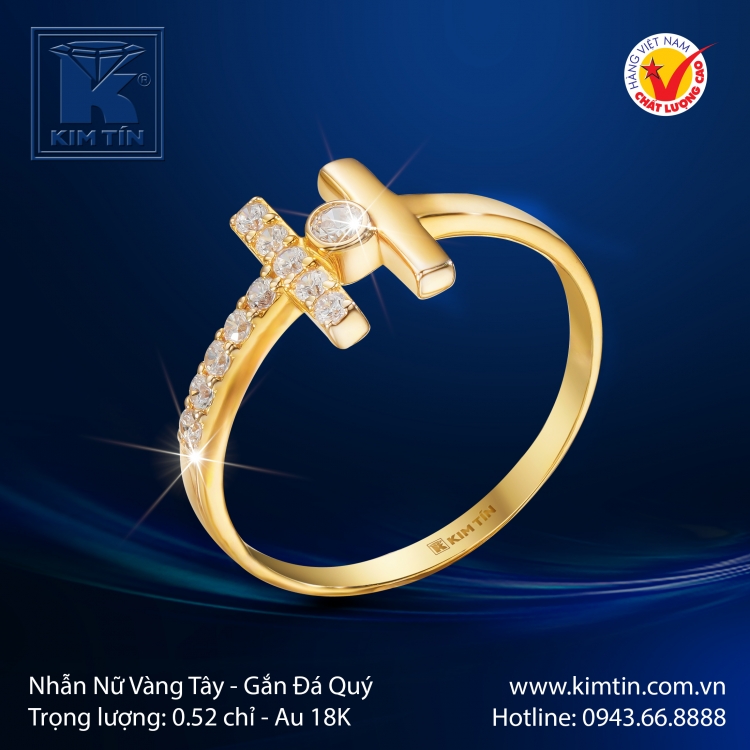 Nhẫn Nữ Vàng Màu 18K