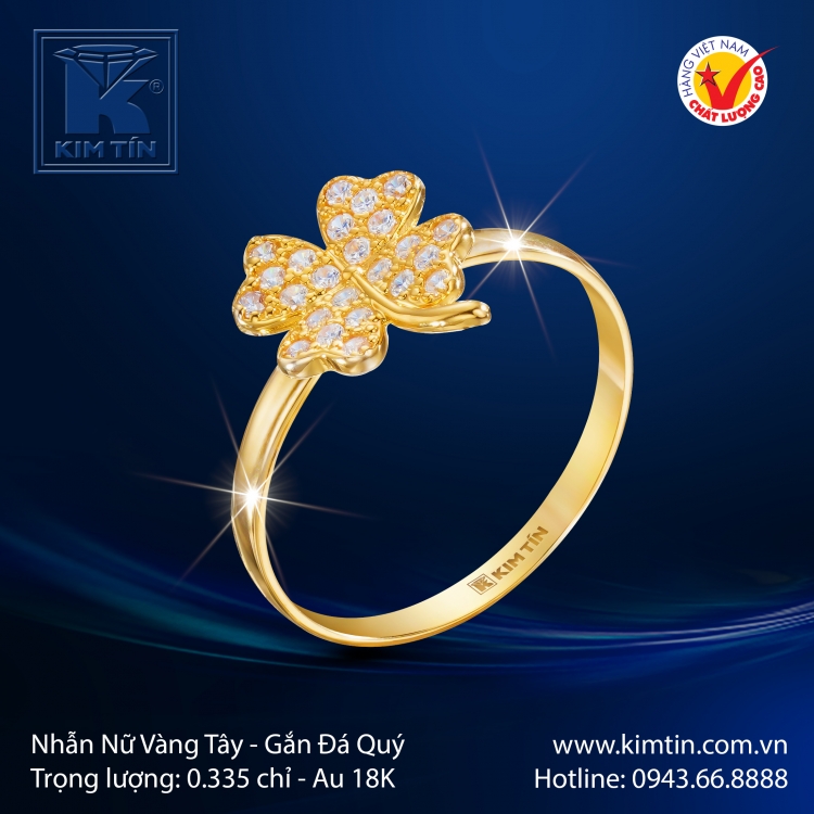 Nhẫn Nữ Vàng Màu 18K
