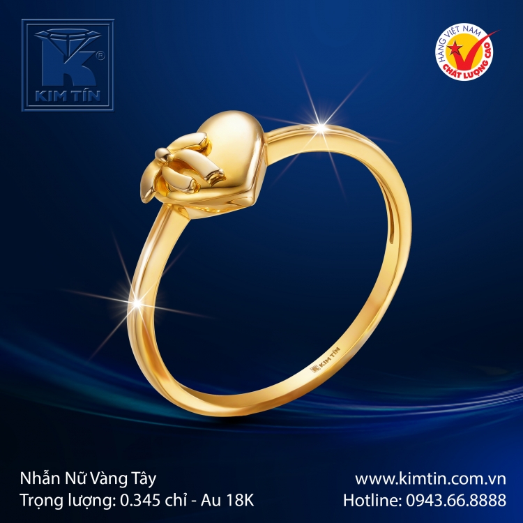 Nhẫn Nữ Vàng Màu 18K