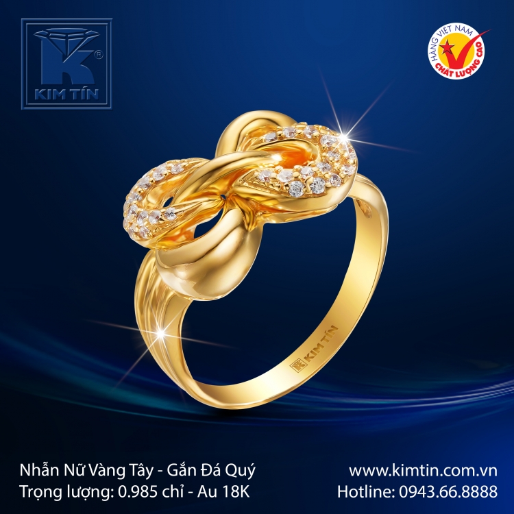 Nhẫn Nữ Vàng Màu 18K