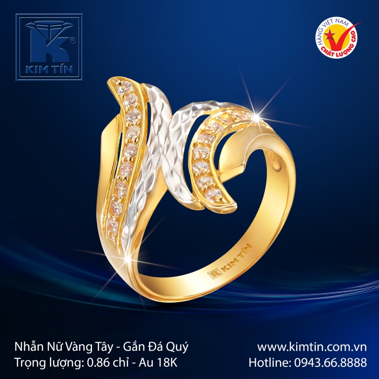 Nhẫn Nữ Vàng Màu 18K