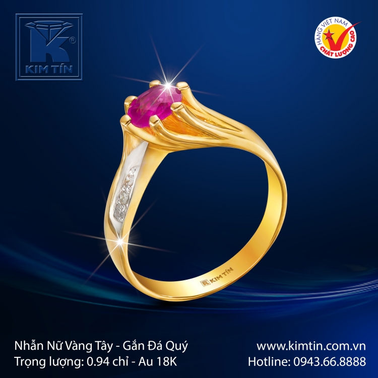 Nhẫn Nữ Vàng Màu 18K