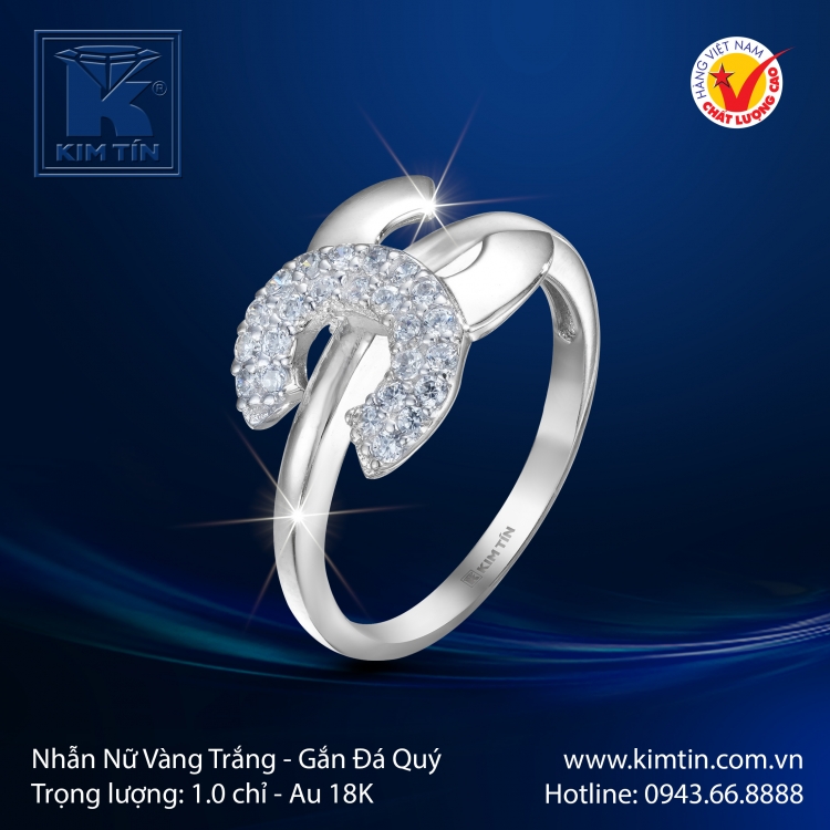 Nhẫn Nữ Vàng Trắng 18K