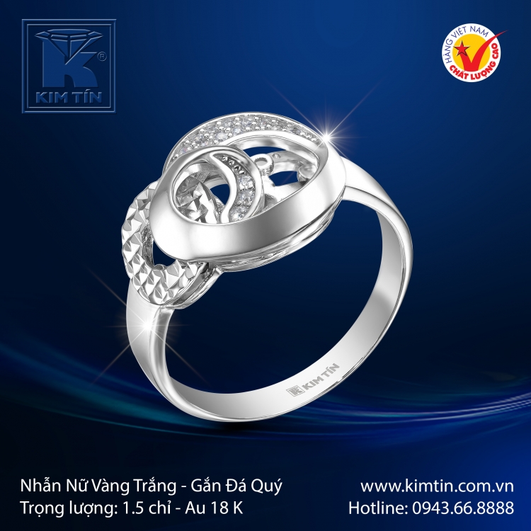 Nhẫn Nữ Vàng Trắng 18K
