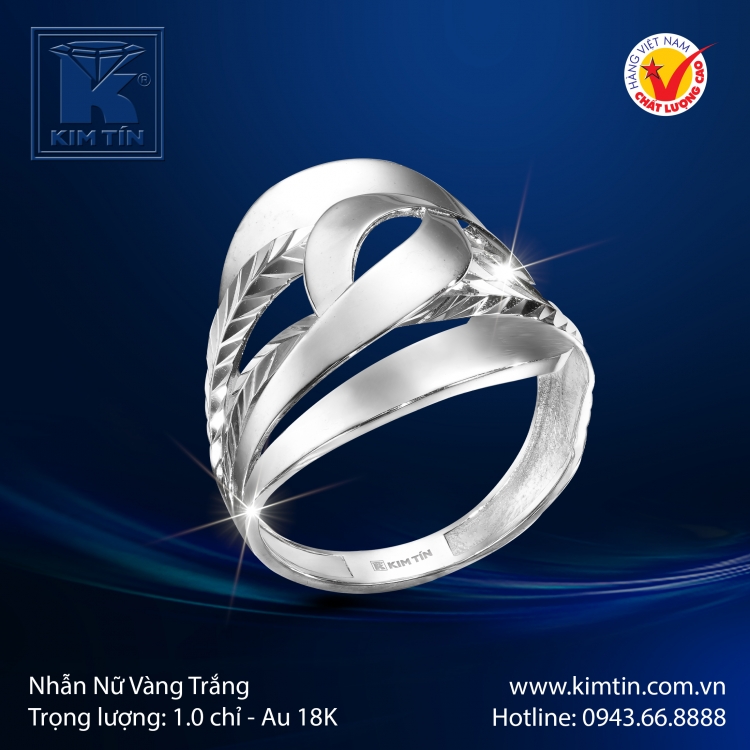 Nhẫn Nữ Vàng Trắng 18K