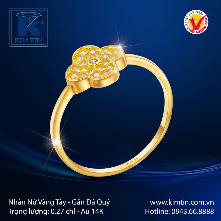 Nhẫn Nữ Vàng Màu 14K