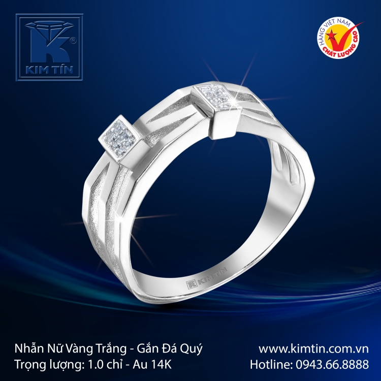 Nhẫn Nữ Vàng Trắng 14K