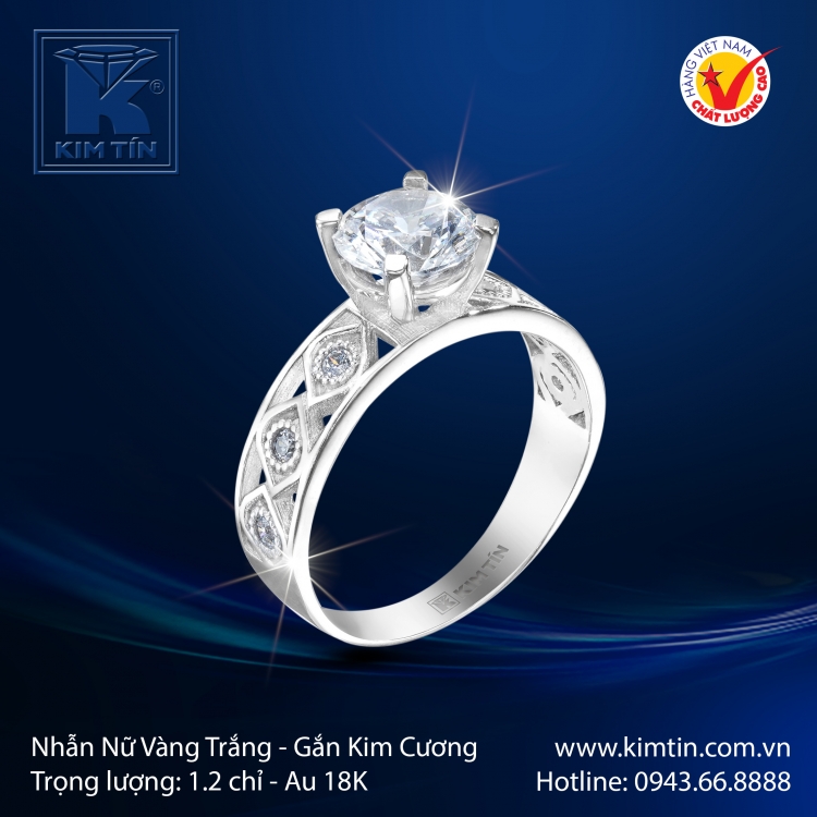 Nhẫn Nữ Vàng Trắng 18K
