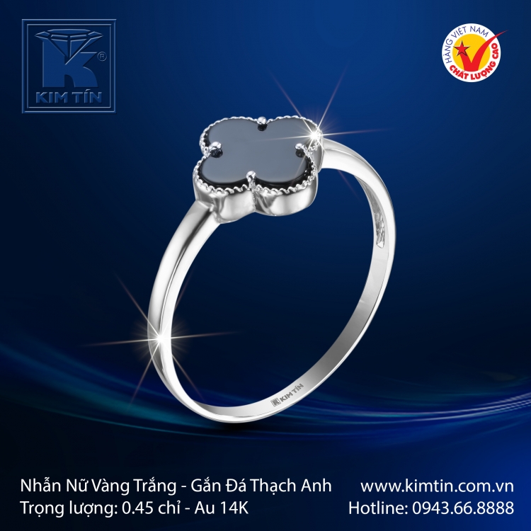 Nhẫn Nữ Vàng Trắng 14K