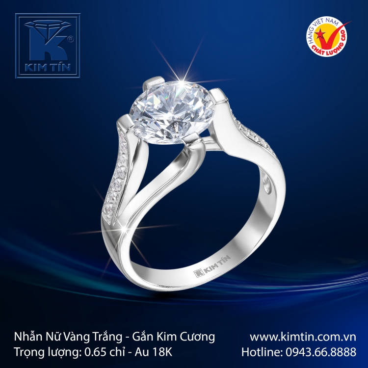 Nhẫn Nữ Vàng Trắng 18K
