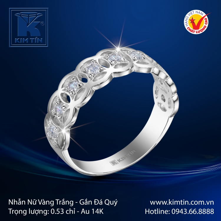 Nhẫn Nữ Vàng Trắng 14K