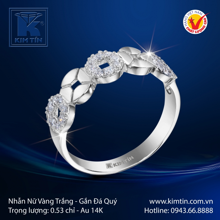 Nhẫn Nữ Vàng Trắng 14K